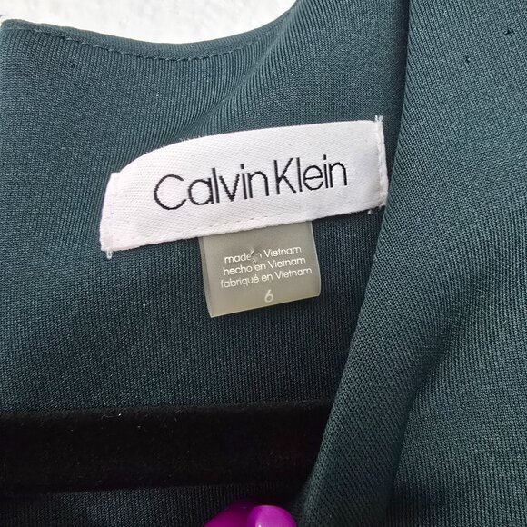 Calvin Klein Green Sleeveless Sheath Dress - Size 6 - NWT - Picture 4 of 13